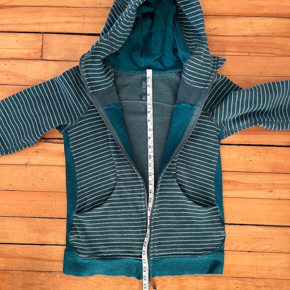 Lululemon Scuba Hoodie Classic Heather Emerald Green Stripe, Size 8 - Picture 12 of 12